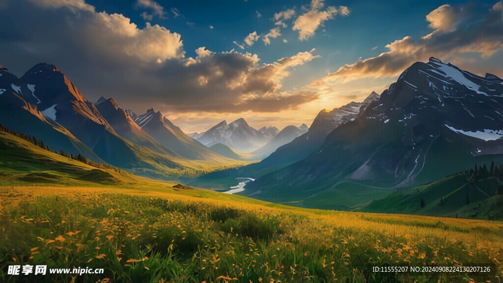 奇妙全景山草花峡谷惊人美景