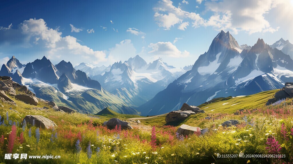 奇妙全景山草花峡谷惊人美景