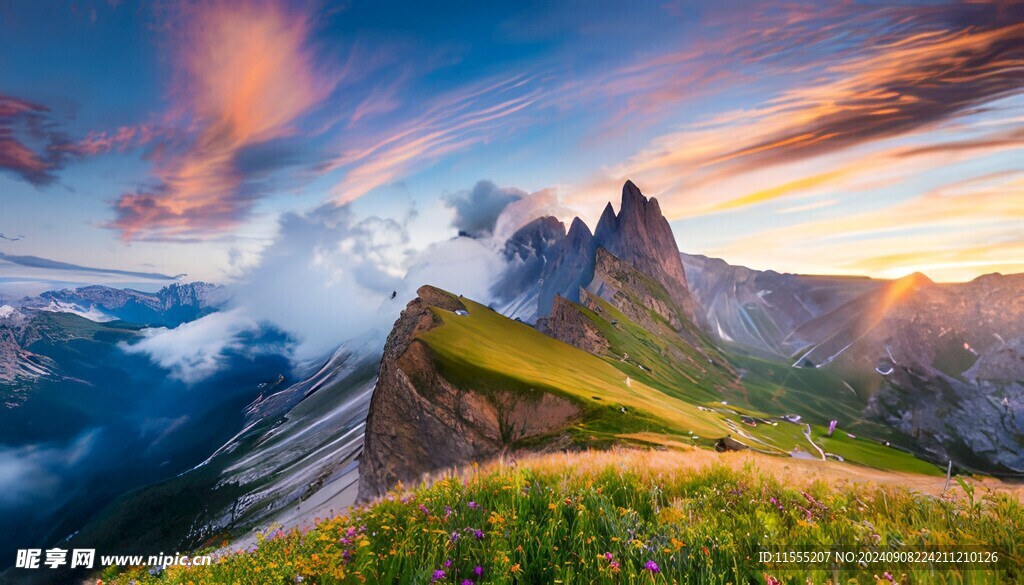 奇妙全景山草花峡谷惊人美景