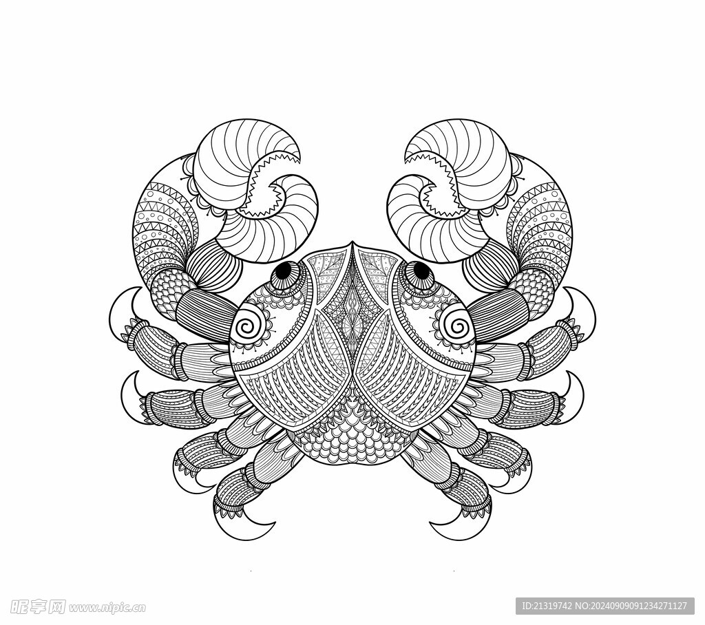 卡通螃蟹插画