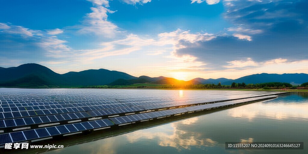 太阳能发电站硅板发电清洁能源