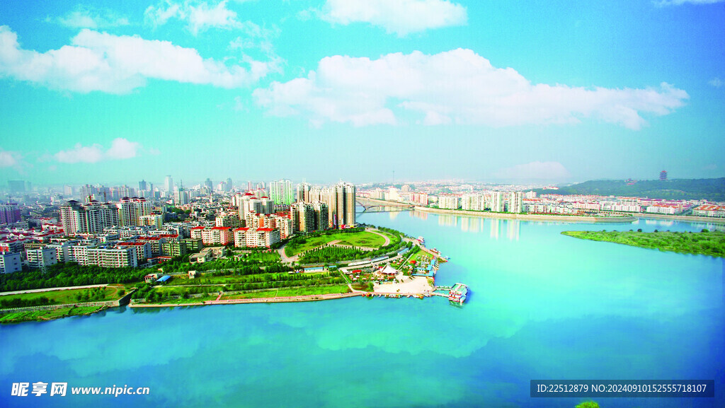 蓝色城市风景