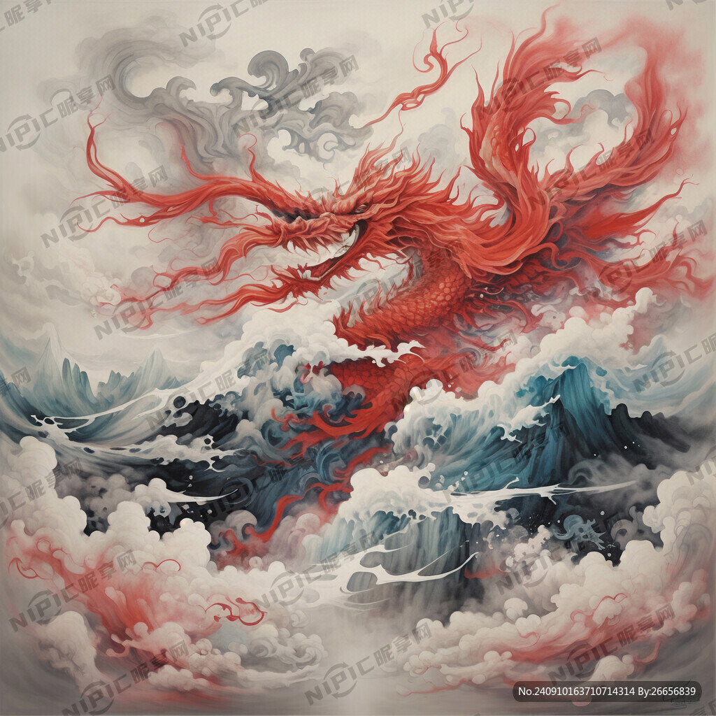 祥瑞 祥云 中国风油画