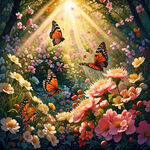 春季小花，蝴蝶，阳光