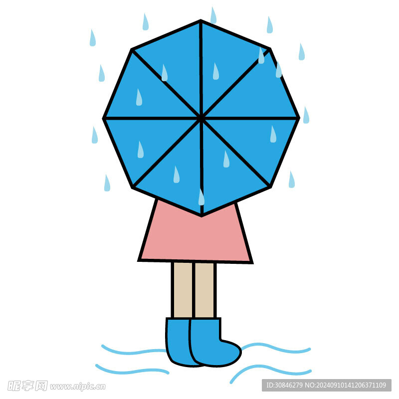 下雨打伞