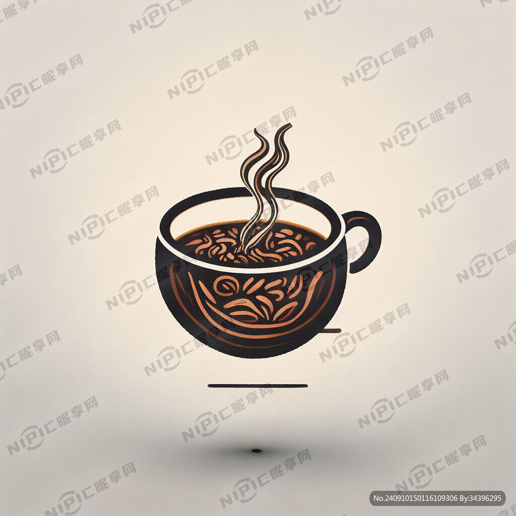 做一个标志、要求是一笔画手煮咖