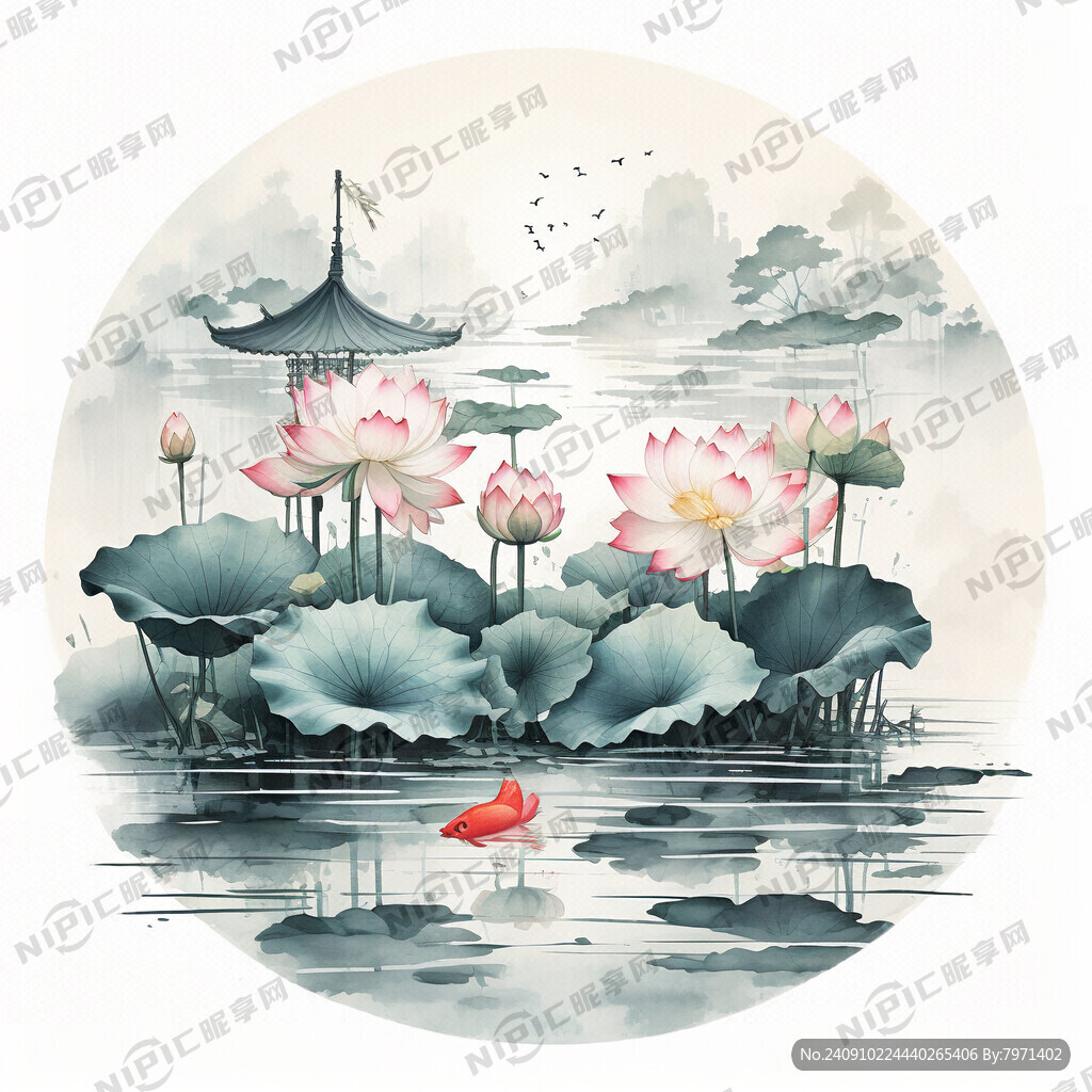 中国风 荷花 池塘 水 荷叶