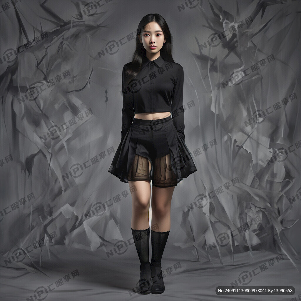 黑色连裤袜美女