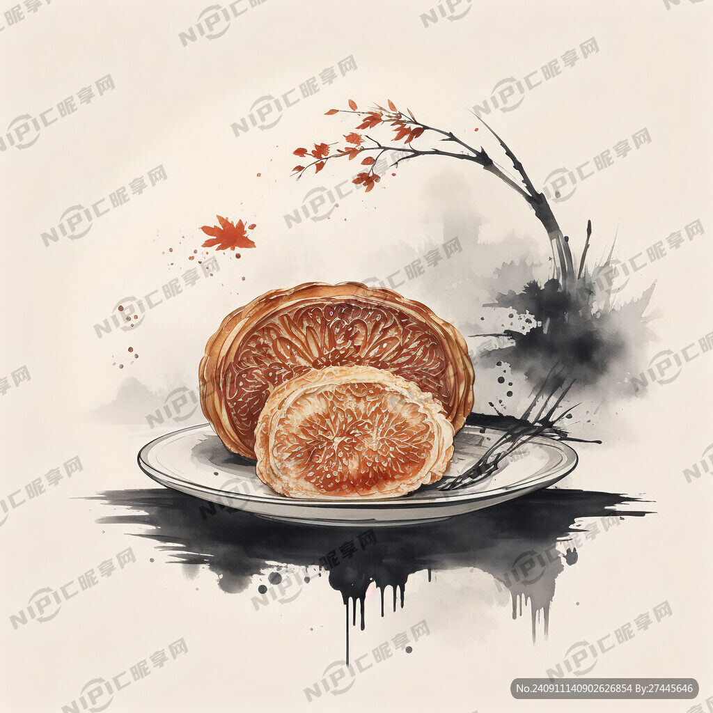 中国风 月饼