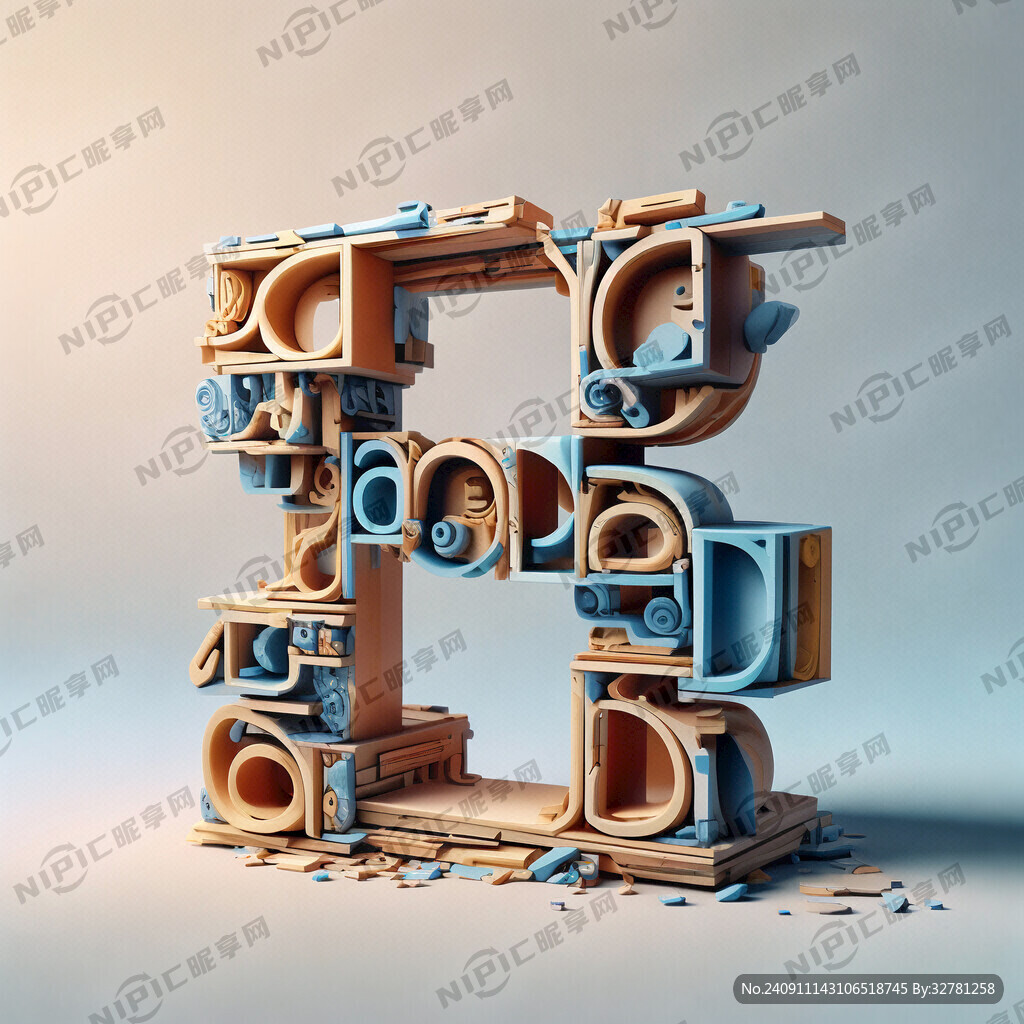 3D两个字做出立体打印效果