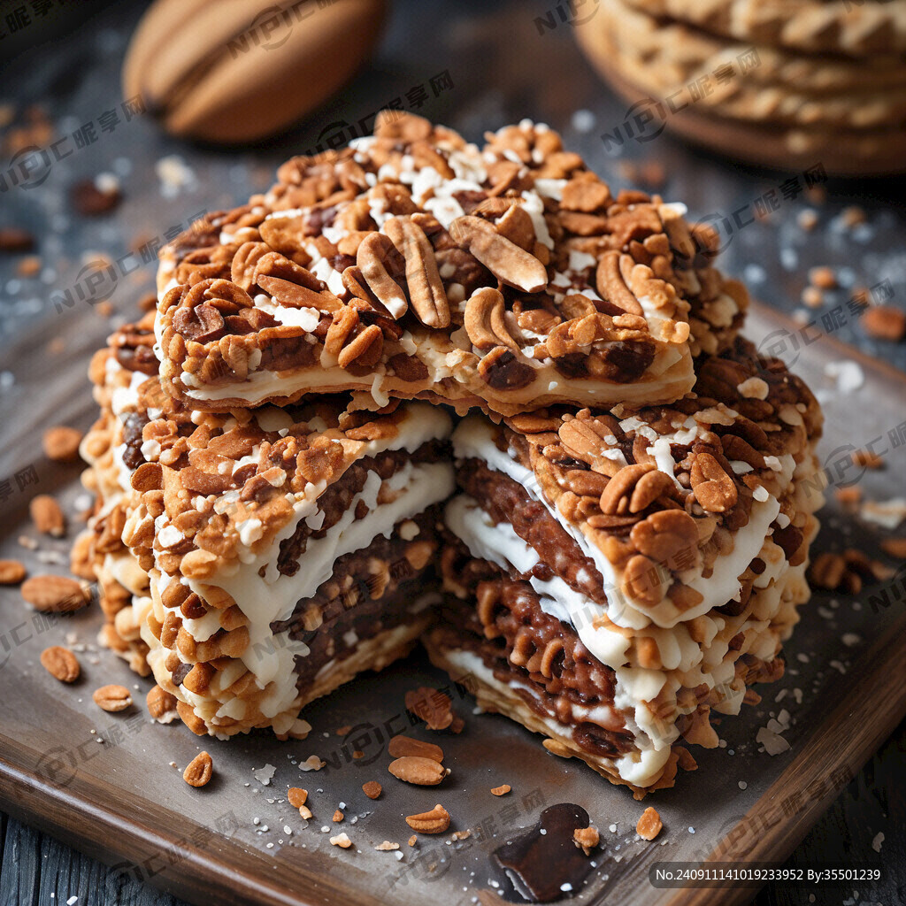 方形芋泥核桃拿破仑