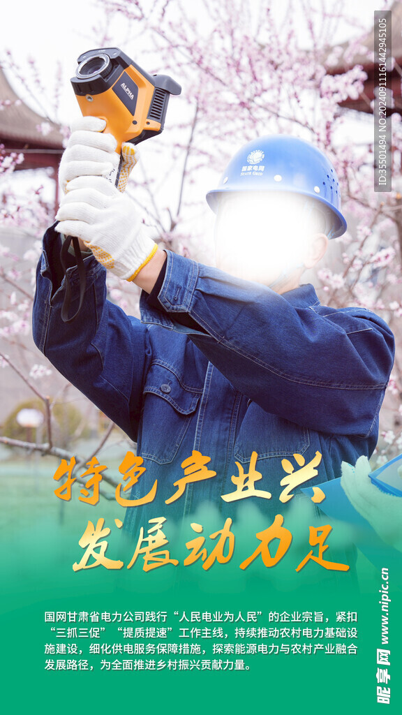 乡村巡检绿色海报
