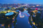嘉兴市南湖区凌公塘公园夜景