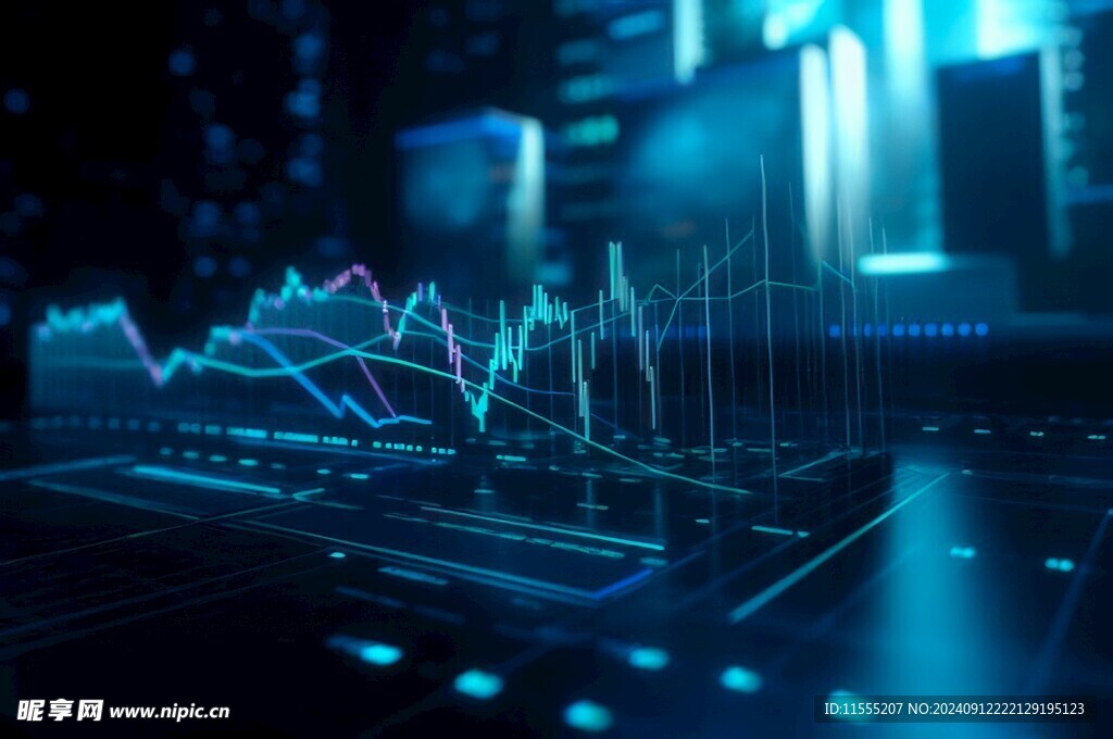 财务数据图表统计全息影像