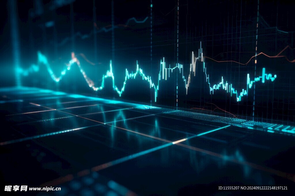 财务数据图表统计全息影像