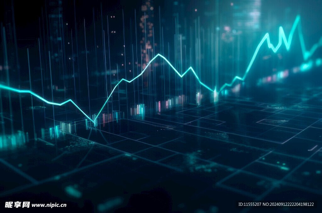 财务数据图表统计全息影像