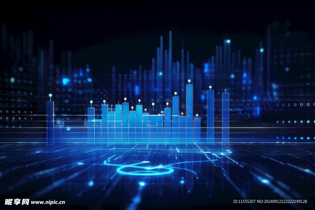 财务数据图表统计全息影像