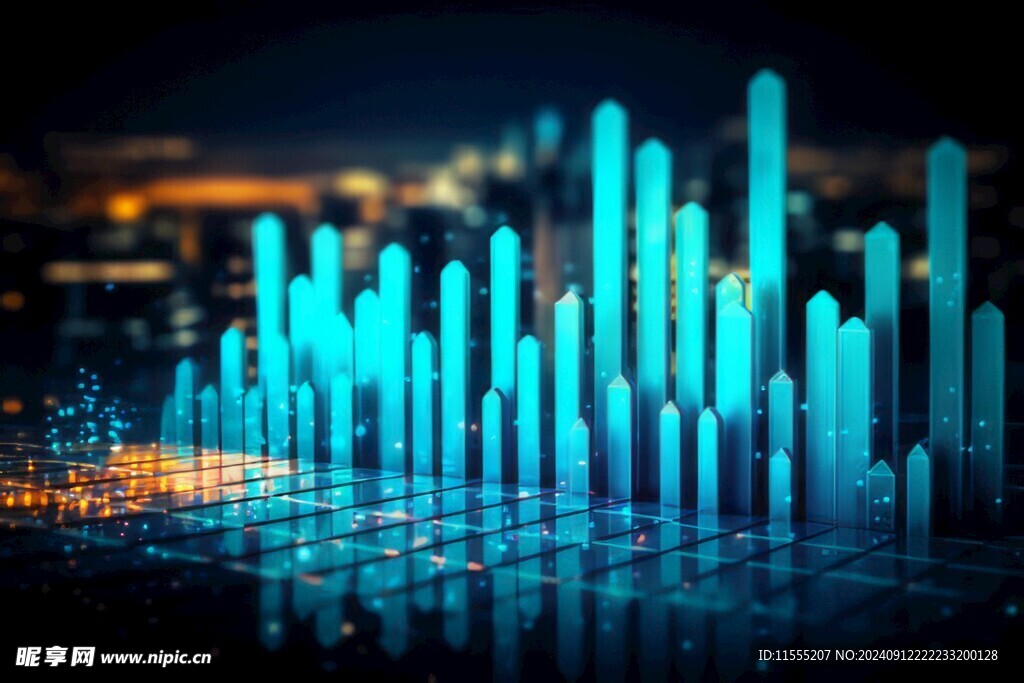 财务数据图表统计全息影像