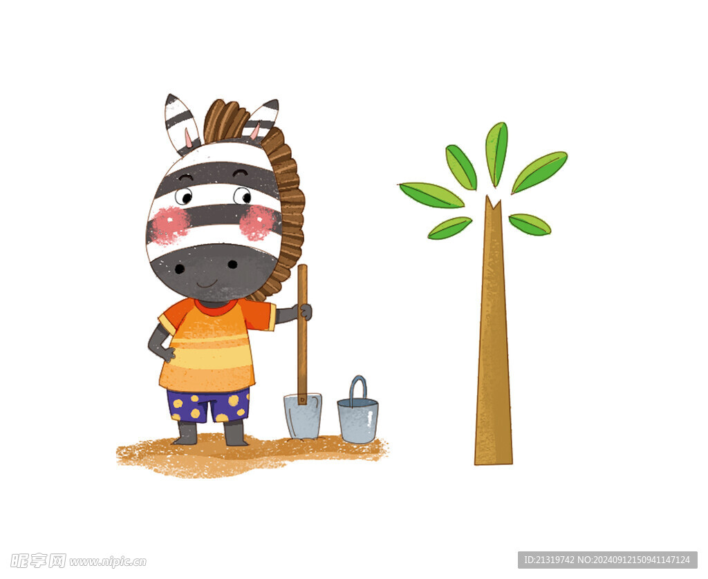 卡通斑马插画