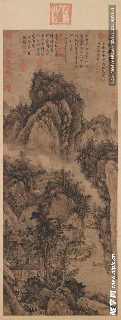 竖版山水画