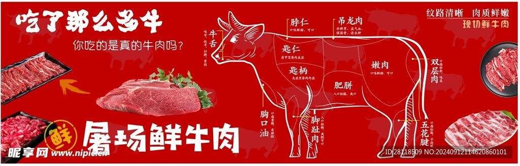 现切牛肉文化墙