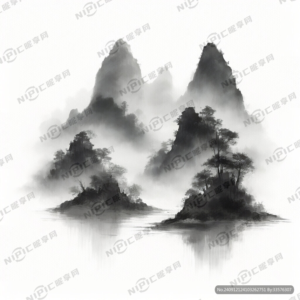山谷 中国风 中国画 山水