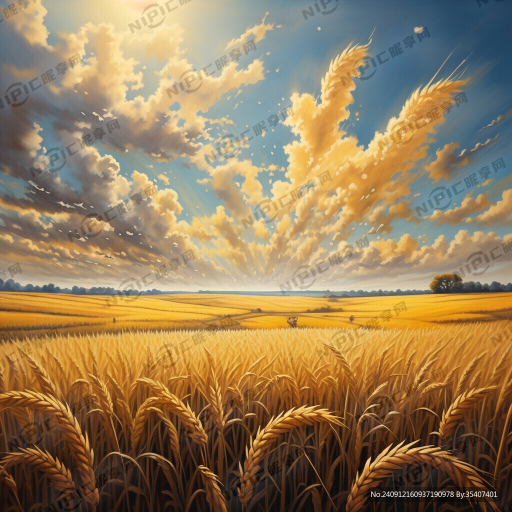 白露 田野 金黄色