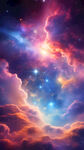 幻彩闪耀星空霞光背景