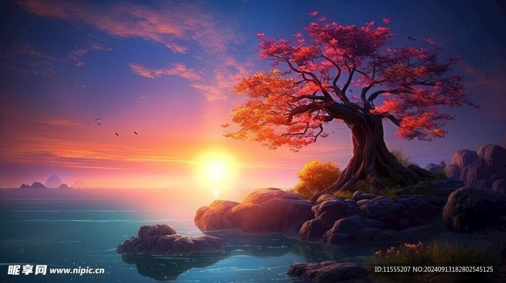 海边晚霞风景
