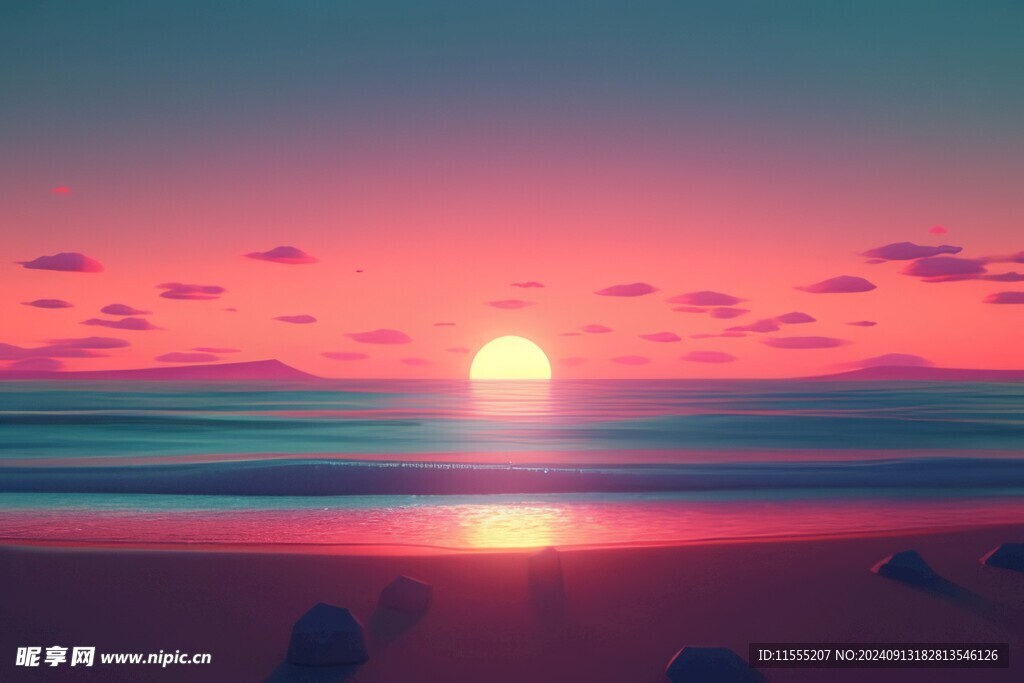 海边晚霞风景