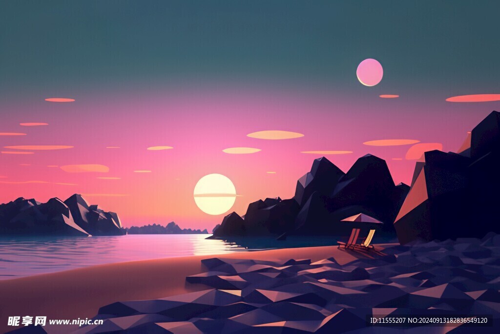海边晚霞风景