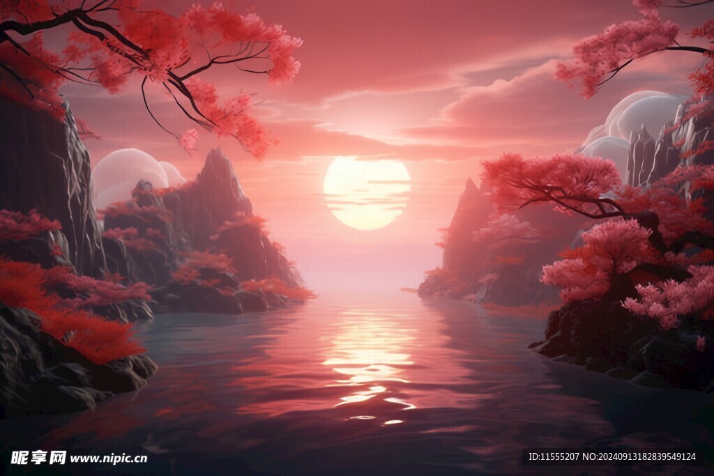 海边晚霞风景