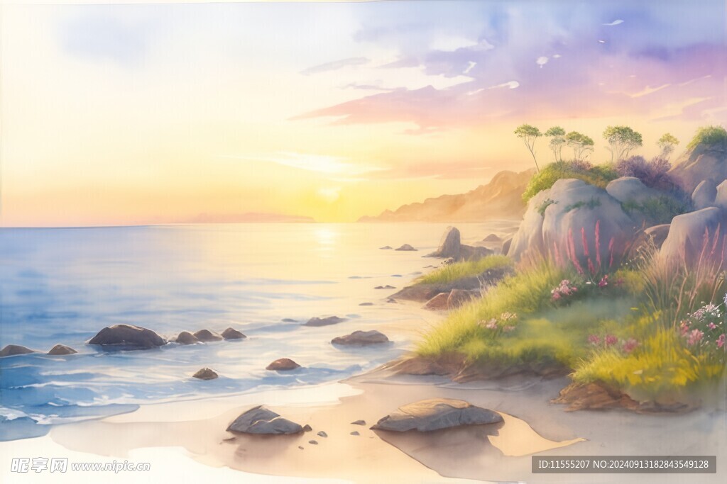 海边晚霞风景