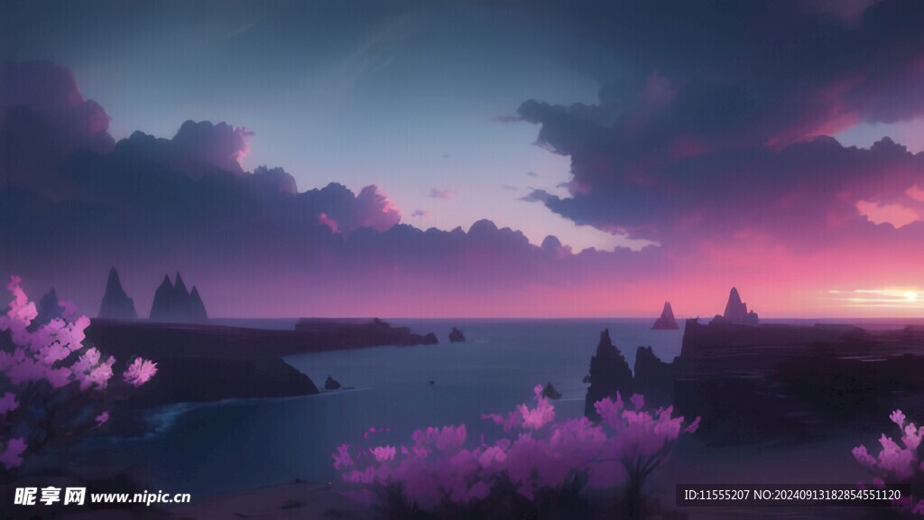 海边晚霞风景