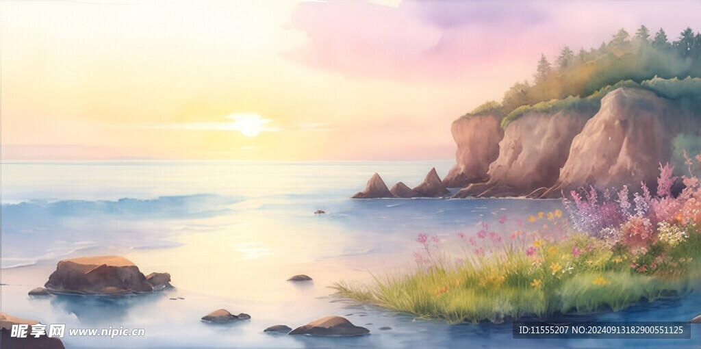 海边晚霞风景