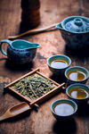 茶文化高端青花瓷瓷器茶具展示