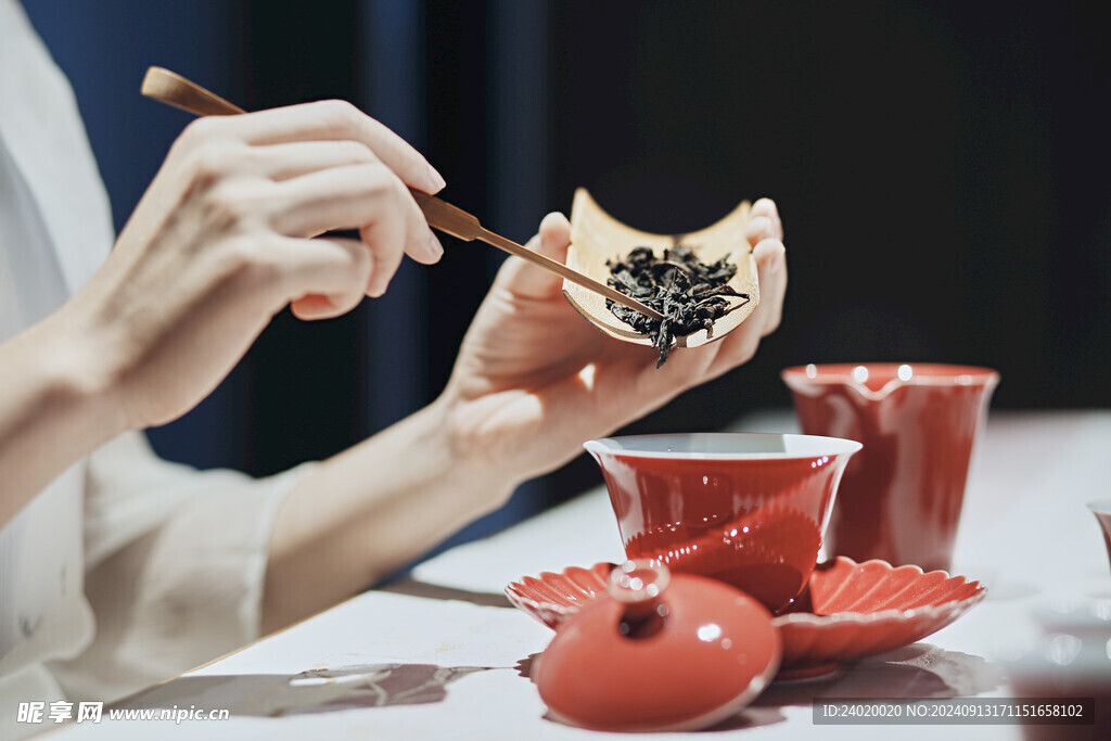 茶文化红瓷茶具套装倒茶泡茶