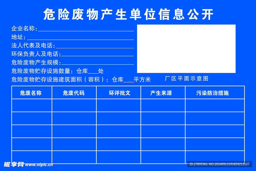 危险废物产生单位信息公开