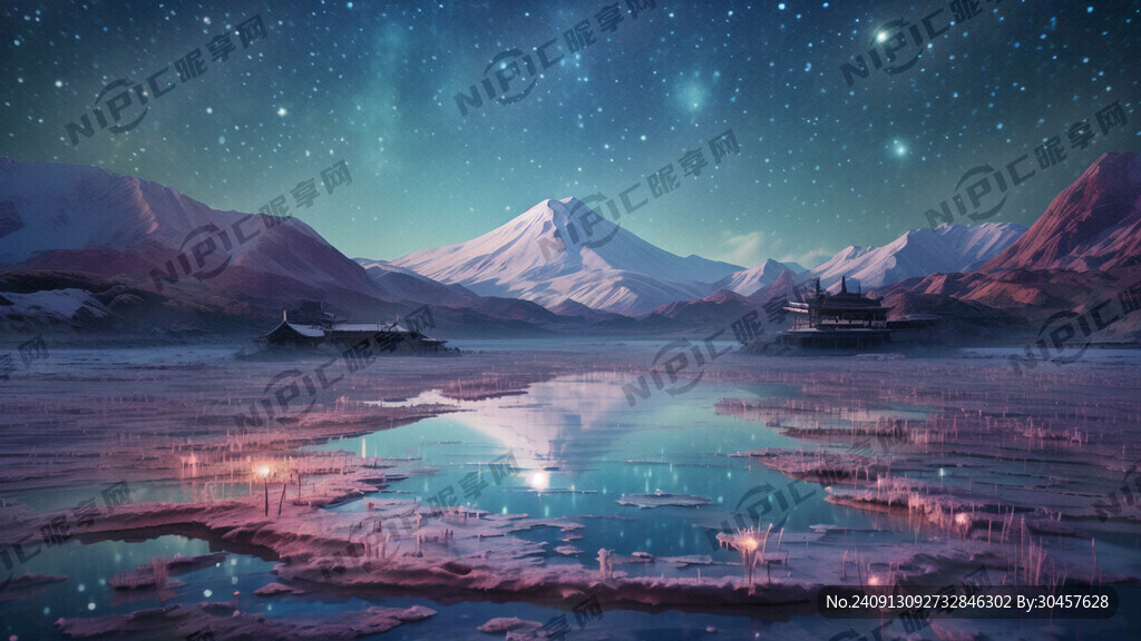 中条山 七彩盐湖 星空