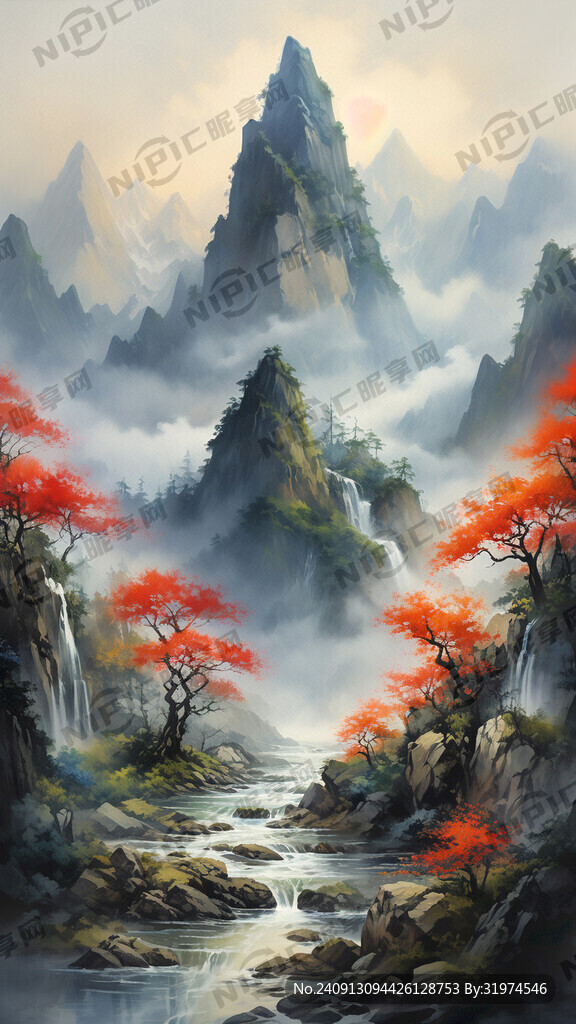 水彩画 朦胧而神秘 深浅