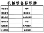 机械设备标识牌