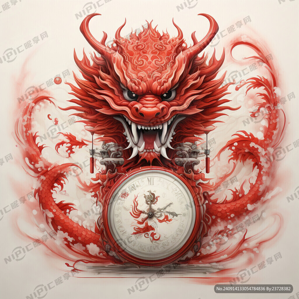 红色中国龙鼓