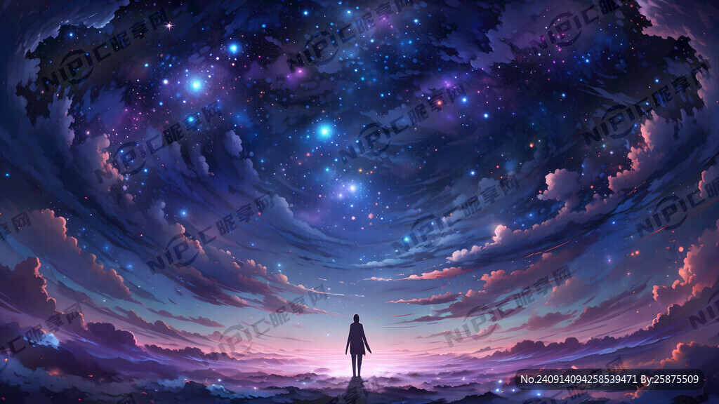 蓝紫星空
