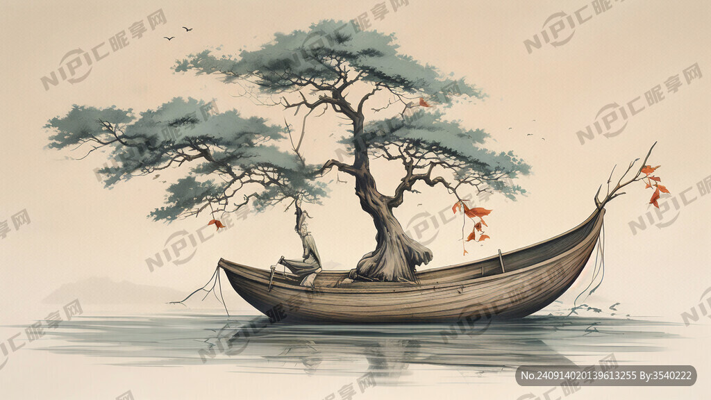 世界上最早原始的单根树的独木舟