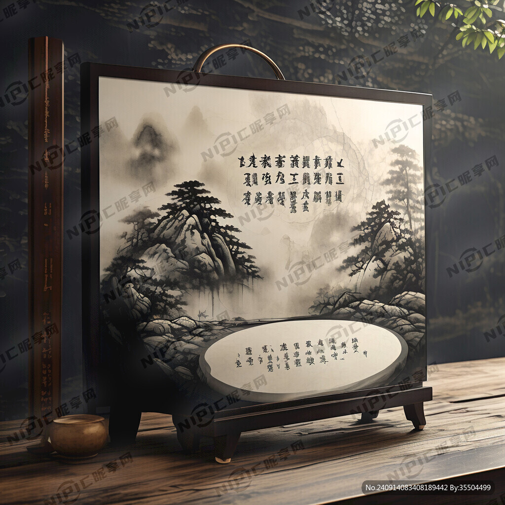 关于洮砚的唯美背景灯箱广告高一