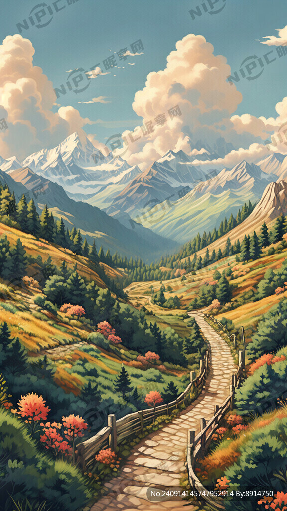 AI创作图山间小路nipic.com-昵图网