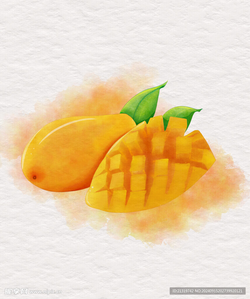 卡通芒果插画