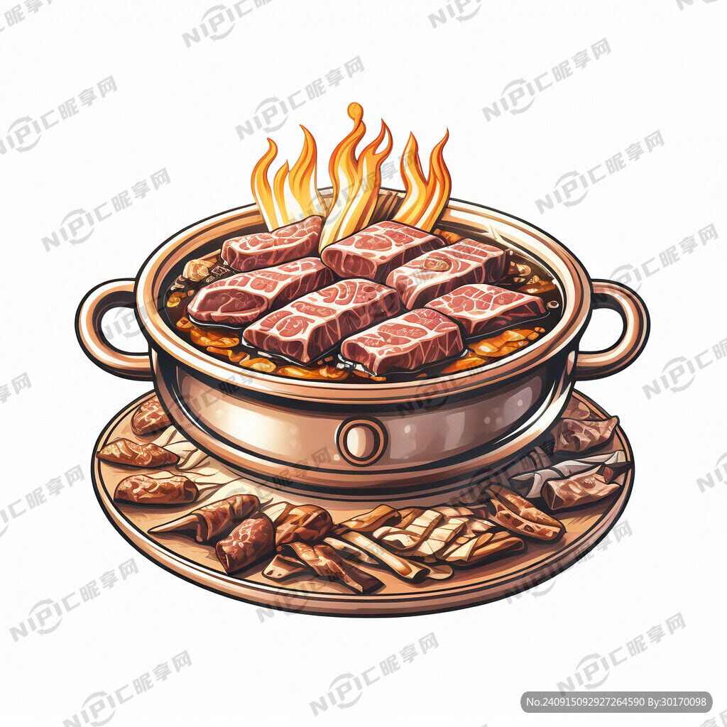 铜火锅  一把肉串