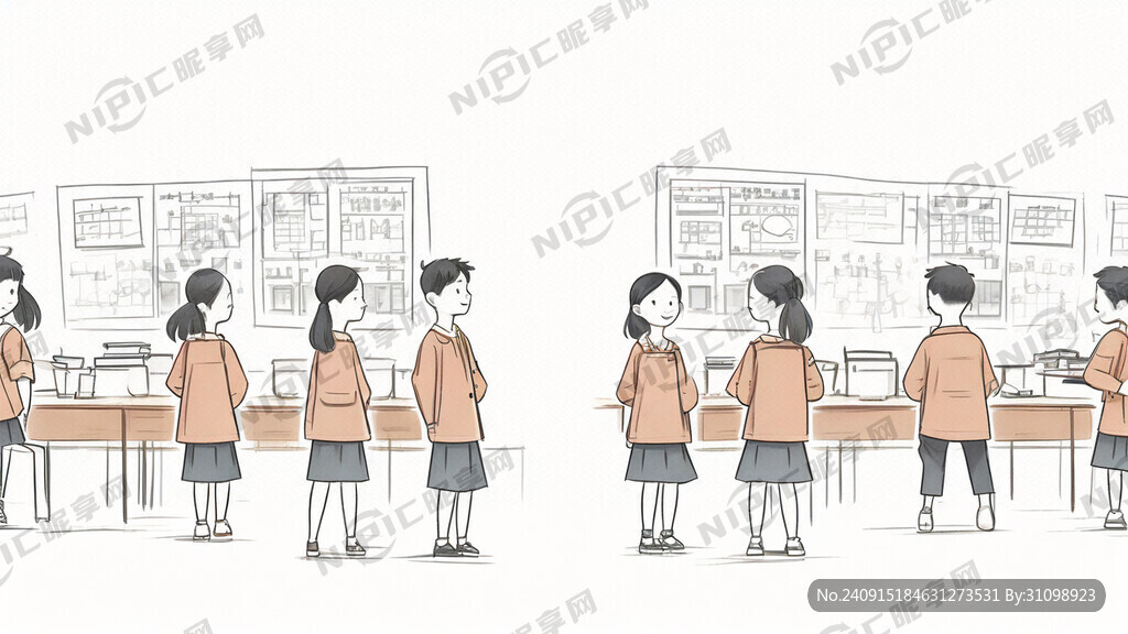 学生和老师的简笔画