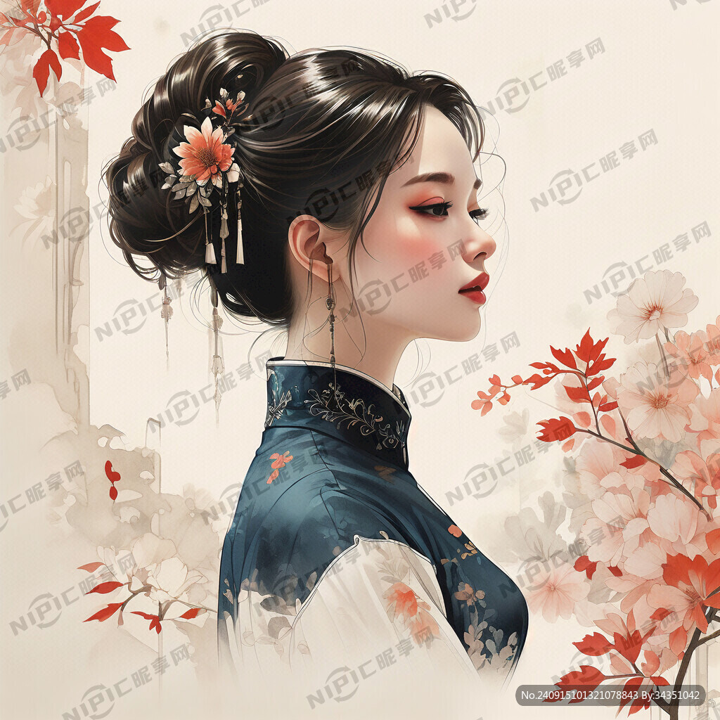 离观众很近 侧面 插画风